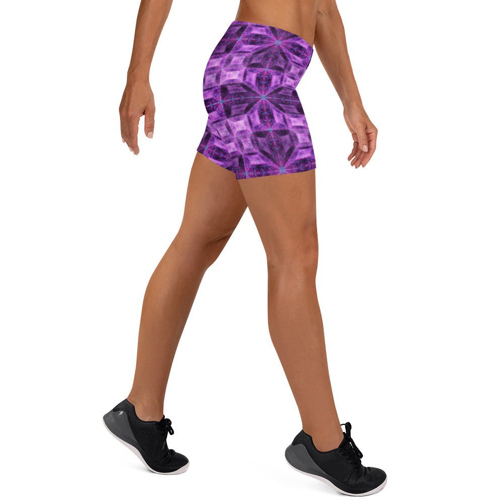 Hyperr Purple Dragon Yoga Shorts - Mat Dragon - XS